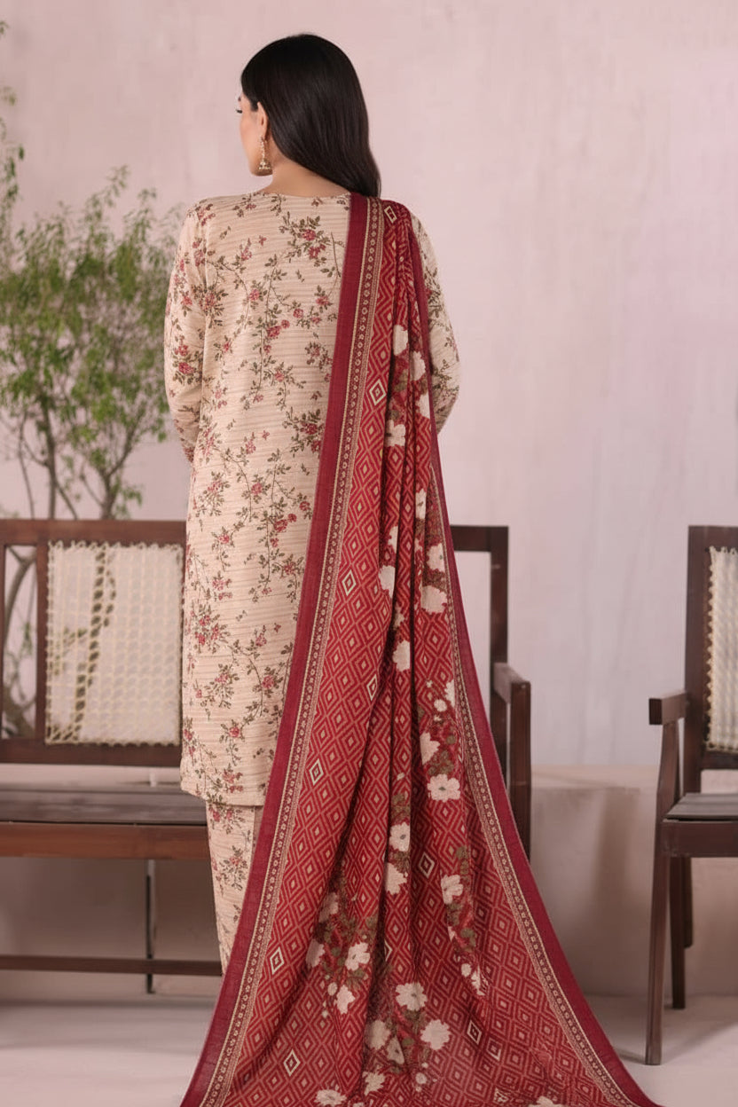 Bin Saeed Floral Tea Khaddar