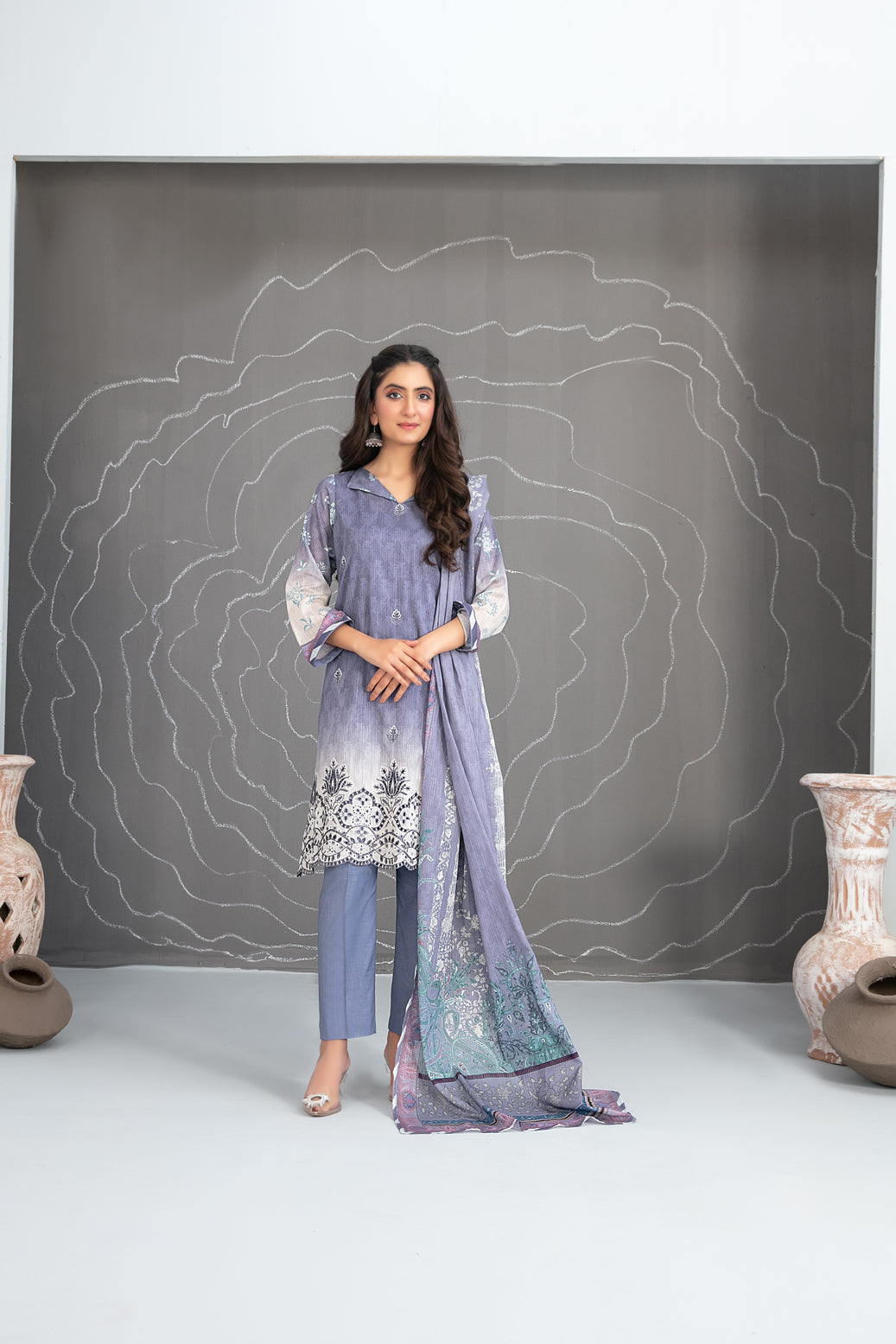 lawn dress neck design